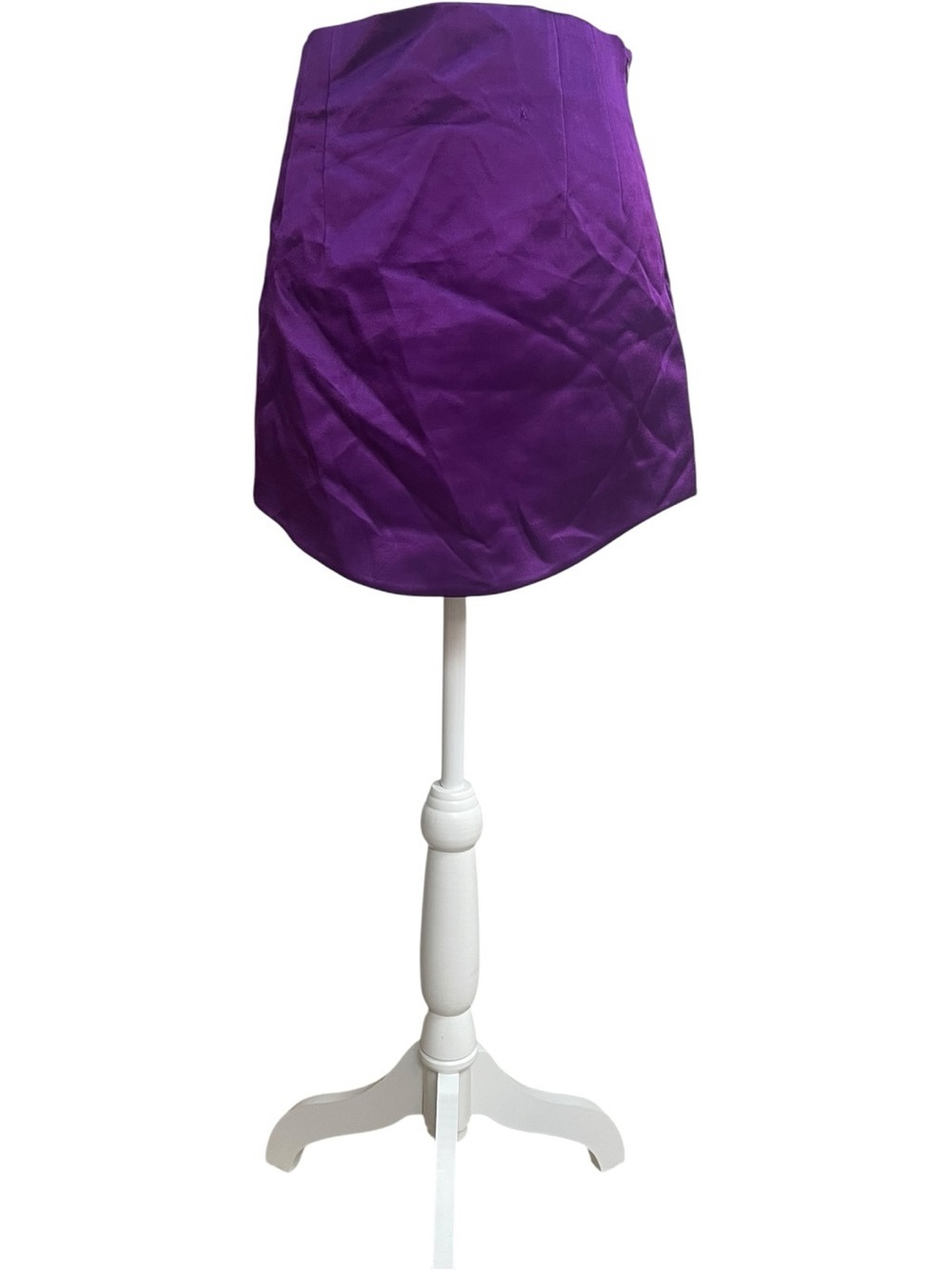 Zara Satin Effect Hi-Rise Mini Skirt Purple
